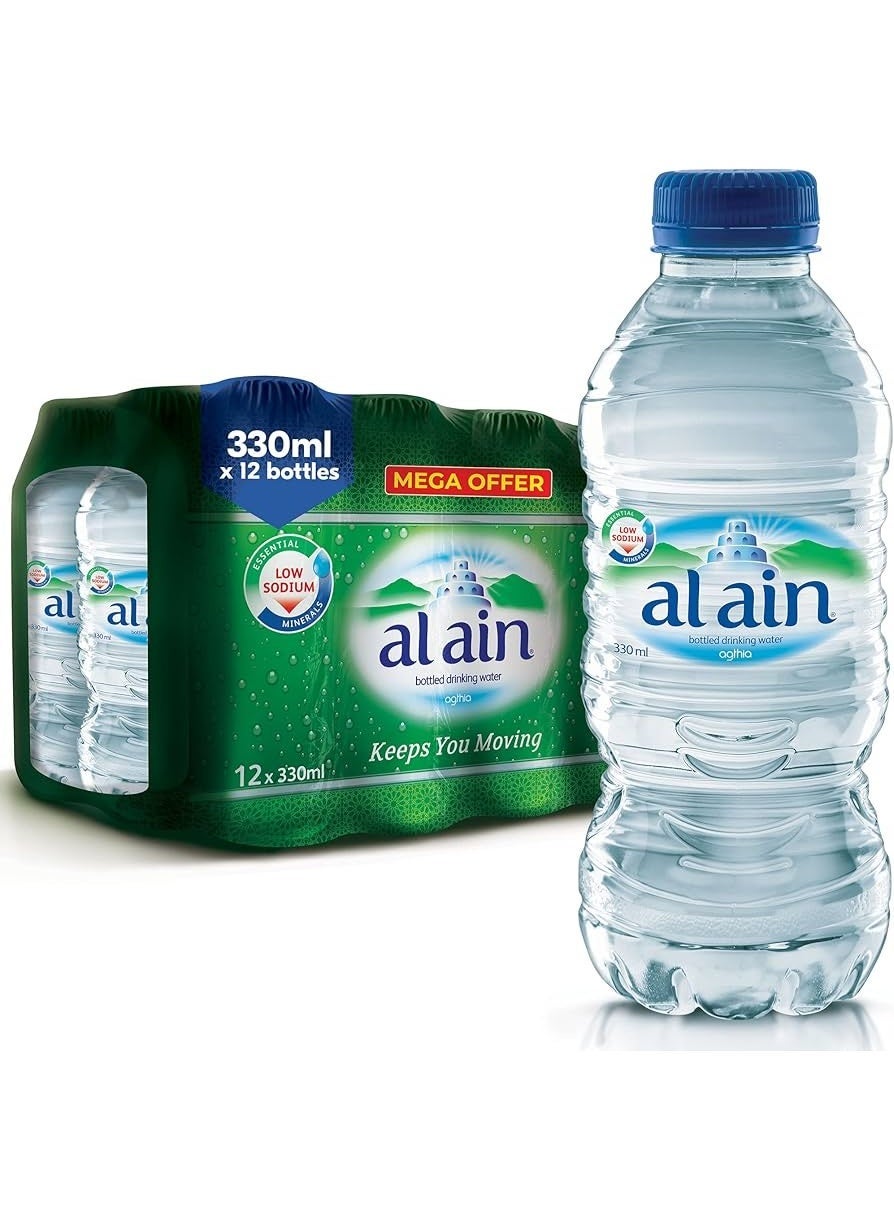 Al Ain Bottled Water 330ml x 12 Piece | Premium Natural Drinking Water